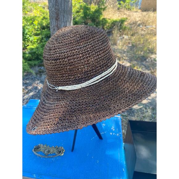 Peter Grimm Rafia Straw Packable Summer Sun Beach Travel Hat. Small Vacation - Picture 1 of 10